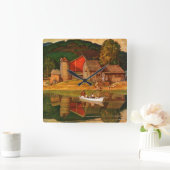 Horloge Carrée Farm Pond Landscape by Mead Schaffer (Maison)