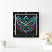 Horloge Carrée Faucon électrique Neon (Maison)