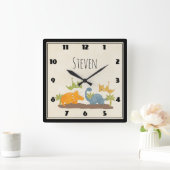 Horloge Carrée Faune sauvage de Cute Dinosaure (Maison)