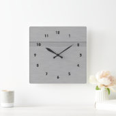 Horloge Carrée Faux brossé métal avec Groove (Maison)