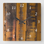 Horloge Carrée Faux Patiné Grange Wood (Recto)
