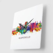 Horloge Carrée Fayetteville Caroline du Nord Skyline (Angle)