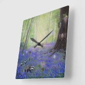 Horloge Carrée Fées Bluebell Spring (Angle)