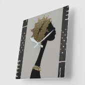 Horloge Carrée Femme africaine (Angle)