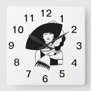 Horloge Carrée Femme Art Déco En Gros Gants Casquettes RL