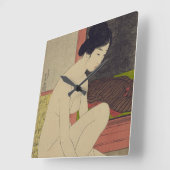 Horloge Carrée Femme japonaise après l'horloge d'accentuation de (Angle)