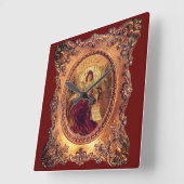 Horloge Carrée Femme victorienne dans un cadre victorien élégant (Angle)