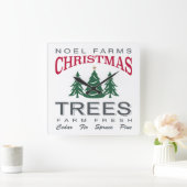 HORLOGE CARRÉE FERME D'ARBRES DE NOËL (Maison)