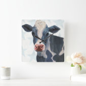 Horloge Carrée Ferme patriotique - Vache (Maison)