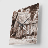 Horloge Carrée Ferme Vie Antique Grange (Angle)