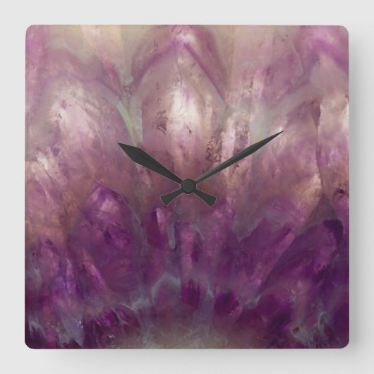 Horloge Carrée Fermer un Améthyste violet (Recto)