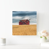 Horloge Carrée Fermes | Vielle grange rouge (Maison)