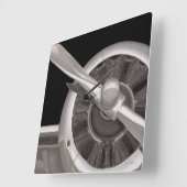 Horloge Carrée Fermeture du propulseur d'avion (Angle)