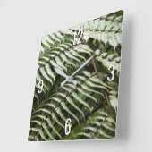 Horloge Carrée Fern Fronds II Dark Green Nature (Angle)