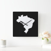 Horloge Carrée Festive noire Brésil à Emporio Moffa (Maison)