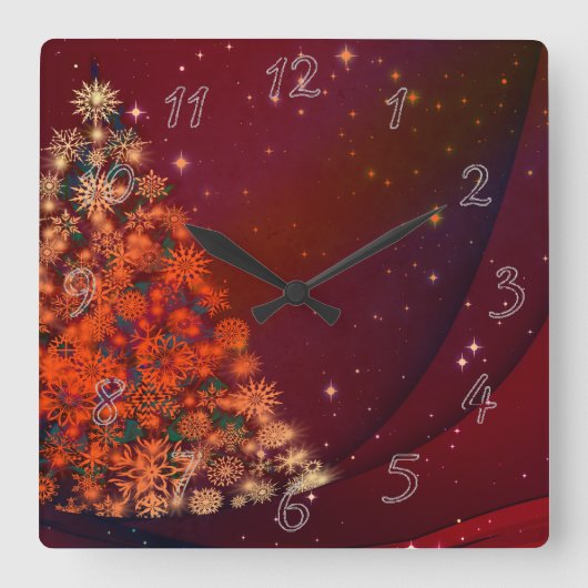 Horloge Carrée Fêtes de Noël (Recto)