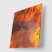 Horloge Carrée Feu (Angle)