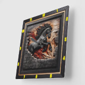 Horloge Carrée Feu andalou : Art, Temps, Style, Puissance (Angle)