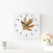 Horloge Carrée Feuille d'automne (Maison)