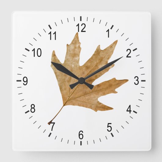 Horloge Carrée Feuille d'automne (Recto)