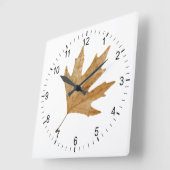 Horloge Carrée Feuille d'automne (Angle)
