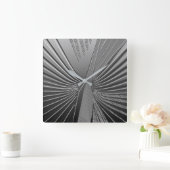 Horloge Carrée Feuille de palme chromé Art déco (Maison)