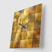 Horloge Carrée Feuille d'or (Angle)