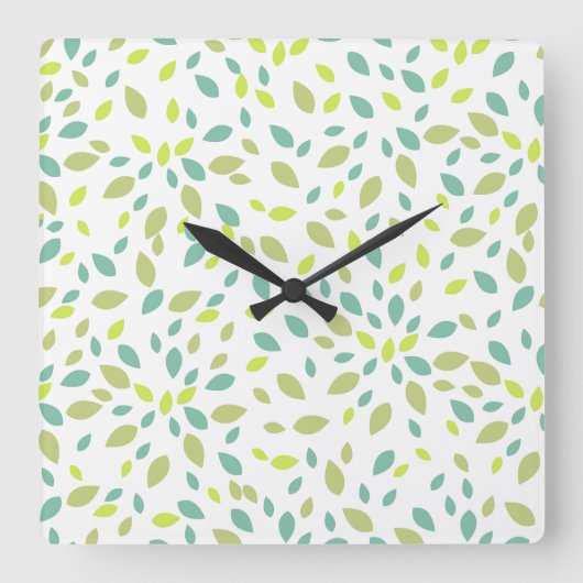 Horloge Carrée Feuille (vert) (Recto)
