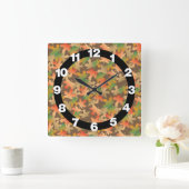 Horloge Carrée Feuilles d'automne (Maison)