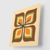 Horloge Carrée Feuilles d'automne rétrogradé motif (Angle)