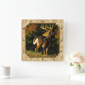 Horloge Carrée Feuilles d'automne Whitetail Buck (Maison)