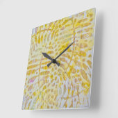 Horloge Carrée Feuilles dorés Gelli (Angle)