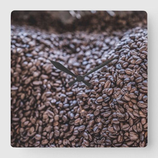 Horloge Carrée Fèves de café (Recto)