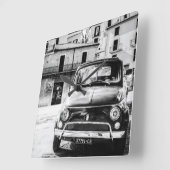 Horloge Carrée Fiat 500, cinquecento en Italie, cadeau classique  (Angle)