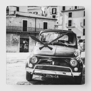 Horloge Carrée Fiat 500, cinquecento en Italie, cadeau classique 