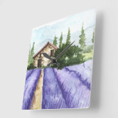 Horloge Carrée Fields French Country Decor Lavender (Angle)