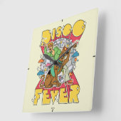 Horloge Carrée Fièvre de Disco avec Scooby et Shaggy (Angle)