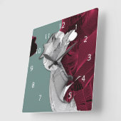 Horloge Carrée Figure Art numérique (Angle)