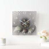 Horloge Carrée Figure frappante, Art Fractal Abstrait moderne (Maison)