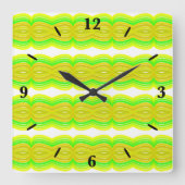 Horloge Carrée Figure Vert Et Jaune Huit  Art Motif (Recto)
