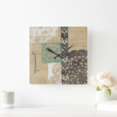 Horloge Carrée Filigree & Key II (Maison)