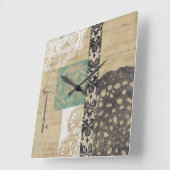 Horloge Carrée Filigree & Key II (Angle)