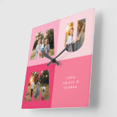 Horloge Carrée Fille 3 photo moderne fille rose mère jour (Angle)