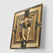Horloge Carrée Fille Art Déco (Angle)