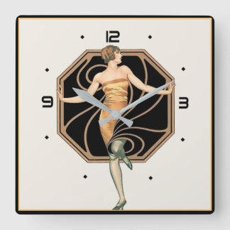 Horloge Carrée fille Art déco