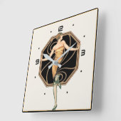 Horloge Carrée fille Art déco (Angle)