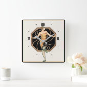 Horloge Carrée fille Art déco (Maison)
