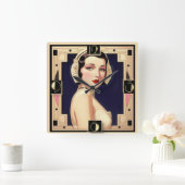 Horloge Carrée fille Art déco (Maison)