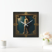 Horloge Carrée Fille Art Déco (Maison)