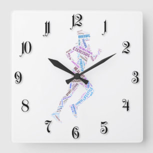 Horloge Carrée Fille en course